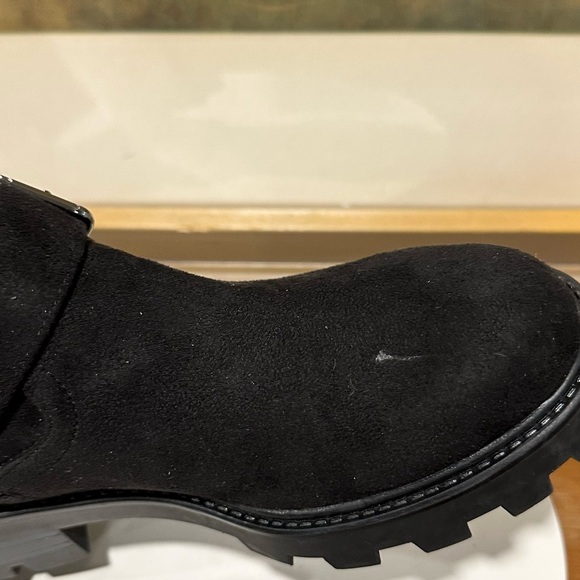 🌸MARC FISHER🌸 Ganven Lug Sole Biker Thigh-High Boots in Black Size: 7.5 - Picture 9 of 12